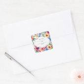 Waterverf bloemen patroon seed saver envelop vierkante sticker (Envelop)
