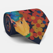 waterverf bloemen patroon stropdas (Opgerold)