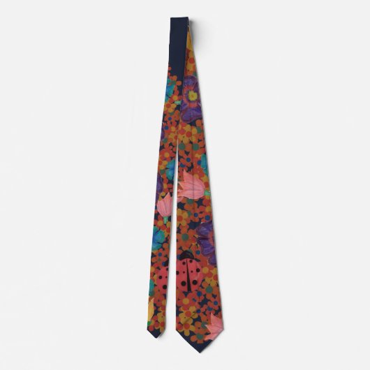  waterverf bloemen patroon stropdas (Achterkant)