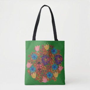  waterverf bloemen patroon tote bag