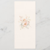 Waterverf Bloemen Peach Bruiloft Menu (Achterkant)
