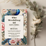 Waterverf Bloemen Peacock Chinoiserie Bruiloft Kaart<br><div class="desc">Nodig uw gasten uit voor een feest van tijdloze romance met onze Floral Chinoiserie Wedding Invitation. Geïnspireerd door de delicate schoonheid van Chinoiserie kunst, vormt deze uitnodiging het podium voor een elegante en betoverende affaire. De ingewikkelde bloemenpatronen symboliseren de bloeiende liefde die op je trouwdag gevierd zal worden, waardoor een...</div>
