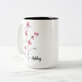 Waterverf Bloemen Personalized Mok voor Moeder of (Voorkant links)