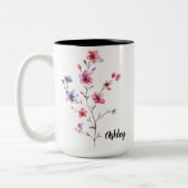 Waterverf Bloemen Personalized Mok voor Moeder of (Links)