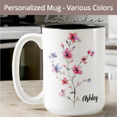 Waterverf Bloemen Personalized Mok voor Moeder of