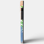 Waterverf Bloemen Perzik Blauw Monogram Case-Mate iPhone Case (Achterkant / Links)