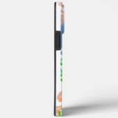 Waterverf Bloemen Perzik Blauw Monogram Case-Mate iPhone Case (Achterkant / Rechts)