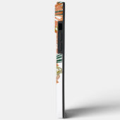Waterverf Bloemen Perzik Gouden Monogram Case-Mate iPhone Case (Achterkant / Links)