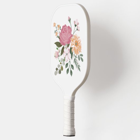 Waterverf bloemen pickleball paddle (Links)