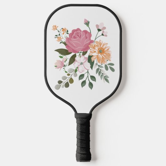 Waterverf bloemen pickleball paddle (Voorkant)