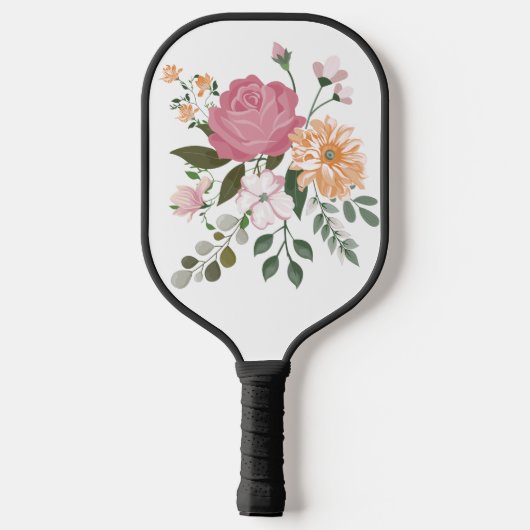 Waterverf bloemen pickleball paddle (Achterkant)