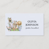 Waterverf Bloemen Plant Tuinieren Tools Business Visitekaartje (Voorkant)