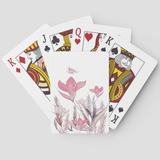 Waterverf bloemen pokerkaarten (Achterkant)
