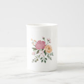 Waterverf bloemen porselein kop (Voorkant)