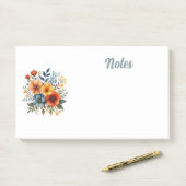 Waterverf bloemen post-it® notes (Op bureau)