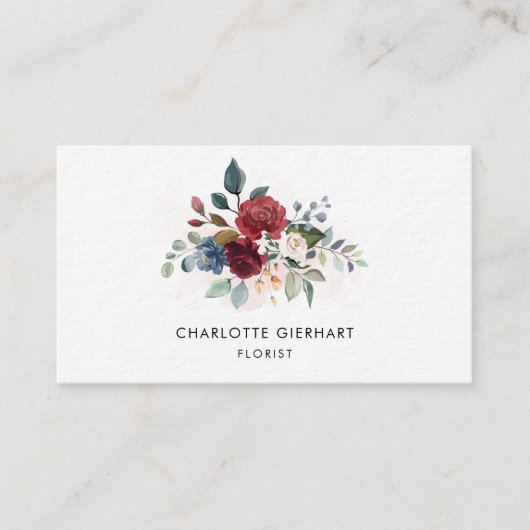 Waterverf Bloemen Professioneel Bloemist Visitekaartje (Voorkant)