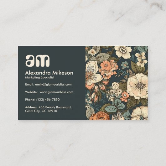  Waterverf Bloemen Professioneel Visitekaartje (Achterkant)