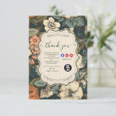  Waterverf Bloemen Professionele Zaken Bedankkaart (Staand voorkant)