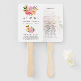 Waterverf bloemen programma lente bruiloft handwaaier