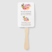 Waterverf bloemen programma lente bruiloft handwaaier (Voorkant)