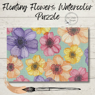 Waterverf Bloemen Puzzel