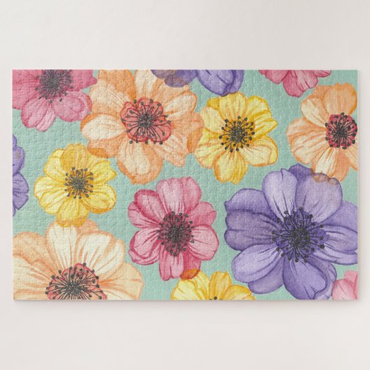 Waterverf Bloemen Puzzel (Horizontaal)