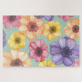 Waterverf Bloemen Puzzel Legpuzzel (Horizontaal)