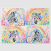 Waterverf Bloemen Regenboog & Zebra Decoupage Tissuepapier (Voorkant)
