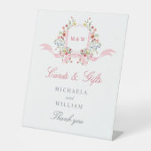 Waterverf Bloemen Regency Trouwkaarten & Geschenke Reclamebord Met Voetstuk (Voorkant)