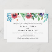  Waterverf Bloemen Repetitie Diner Uitnodigen Kaart (Voorkant / Achterkant)