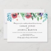  Waterverf Bloemen Repetitie Diner Uitnodigen Kaart (Voorkant)