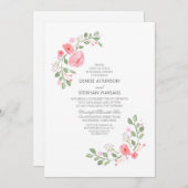 Waterverf Bloemen Repetitie Diner Uitnodiging (Voorkant / Achterkant)