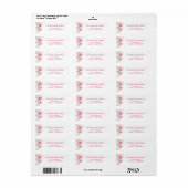 Waterverf bloemen retour adreslabel etiket (Full Sheet)