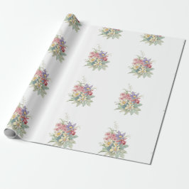 Waterverf bloemen retro  cadeaupapier