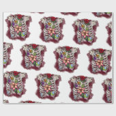 Waterverf Bloemen Ribcage Cadeaupapier (Vlak)