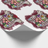 Waterverf Bloemen Ribcage Cadeaupapier (Hoek)