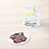 Waterverf Bloemen Ribcage Ronde Kartonnen Onderzetter (Insitu)