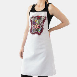 Waterverf Bloemen Ribcage Schort