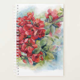 Waterverf bloemen rode appel kweepbloom illustere planner