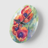 Waterverf bloemen rode papaver ronde klok (Hoek)