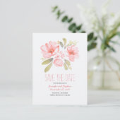 Waterverf Bloemen romantisch Save the Date Aankondigingskaart (Staand voorkant)