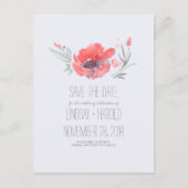 Waterverf Bloemen Romantisch Save the Date Aankondigingskaart (Voorkant)