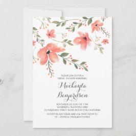 Waterverf Bloemen Romantisch Vrijgezellenfeest Kaart