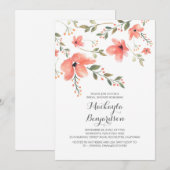 Waterverf Bloemen Romantisch Vrijgezellenfeest Kaart (Voorkant / Achterkant)