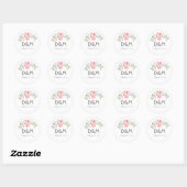 Waterverf Bloemen Romantische Bruiloft Ronde Sticker (Vel)