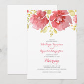 waterverf Bloemen Romantische huwelijksuitnodiging Kaart (Voorkant / Achterkant)
