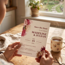 Waterverf Bloemen | Romantische Pioen Huwelijk