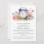 Waterverf Bloemen Rond de Klok Koppels Bruiloftfee Kaart (Voorkant)