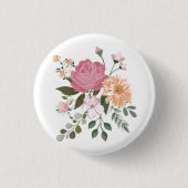 Waterverf bloemen ronde button 3,2 cm (Voorkant)