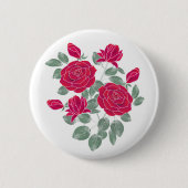 Waterverf, bloemen. ronde button 5,7 cm (Voorkant)
